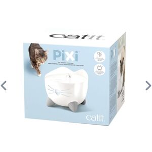 Pixi Cat Drinking Fountain - White and Gray